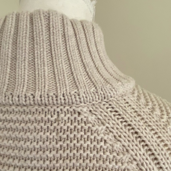 Lands' End Cream Cotton Chunky Thick Knit Crop Sweater-Sz-1X - Picture 3 of 15